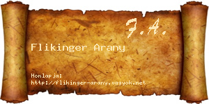 Flikinger Arany névjegykártya